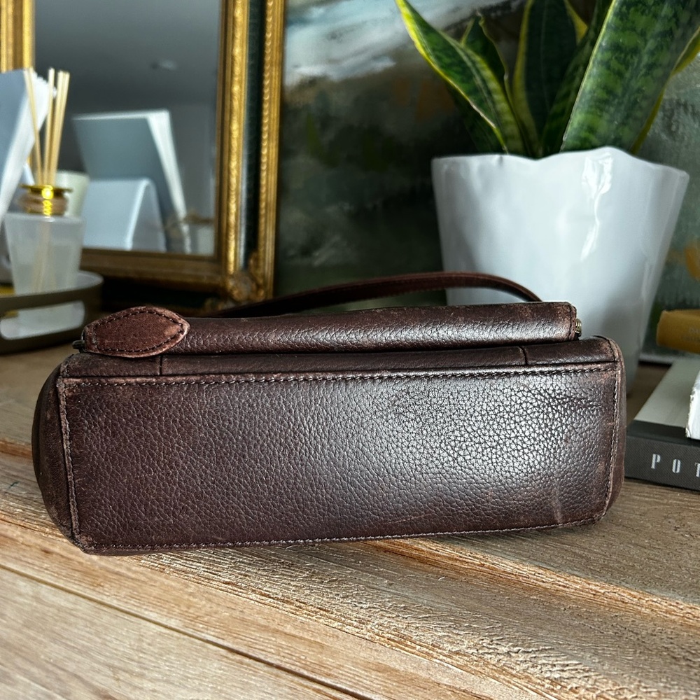 Vintage Fossil 1954 Brown Soft Pebble Leather Everyday Messenger Crossbody Bag - Picture 6 of 13